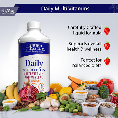 Buried Treasure Daily Nutrition Liquid Multivitamin with Trace Minerals & Superfoods - 32 Servings