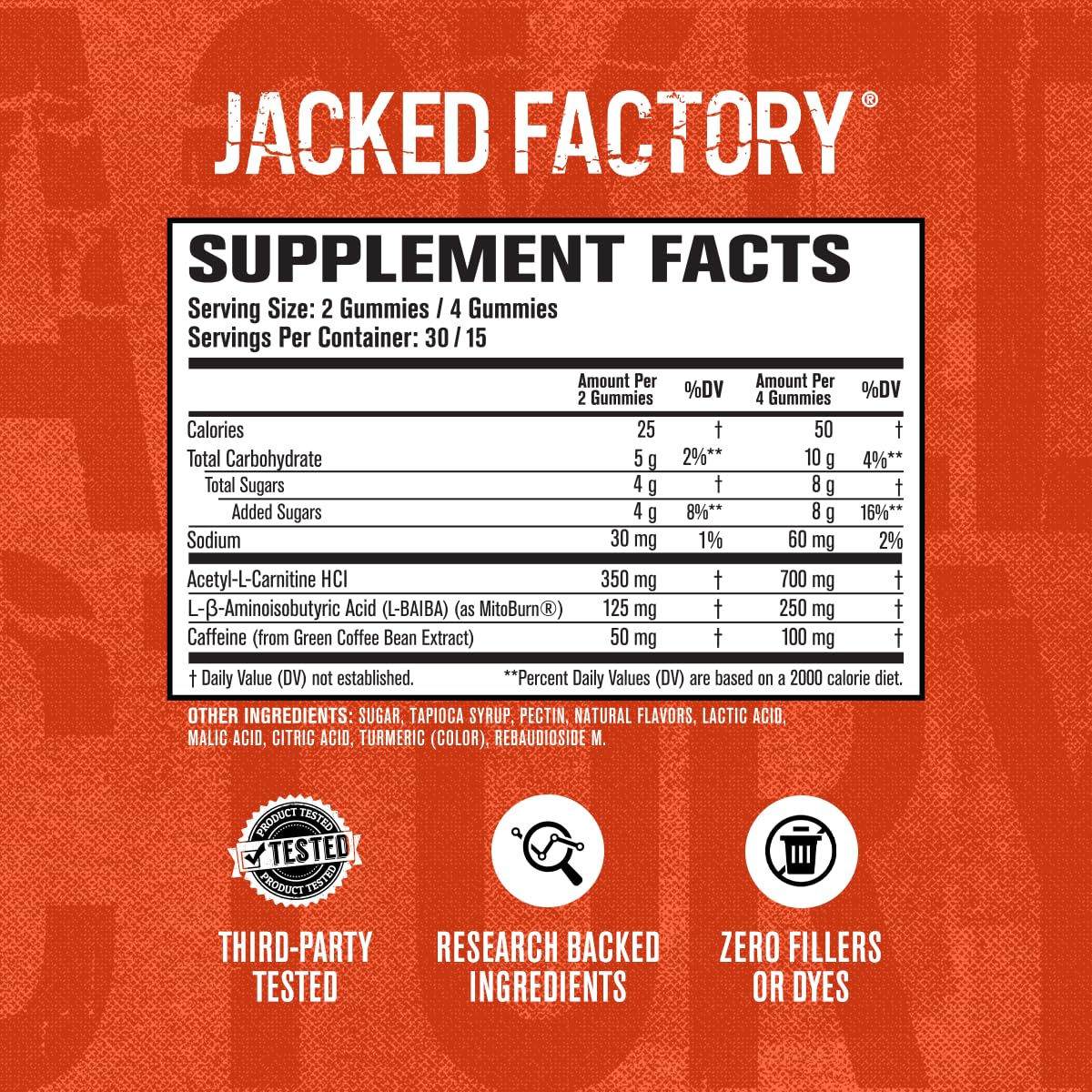 Burn-XT Gummies by Jacked Factory – Thermogenic Fat Burner & Appetite Suppressant (60 Gummies, Tangerine Sour)