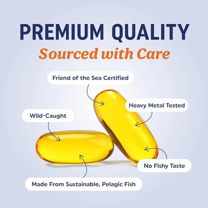 Triple Strength DHA Omega-3 3600mg | 120 Count | Wild-Caught Burpless