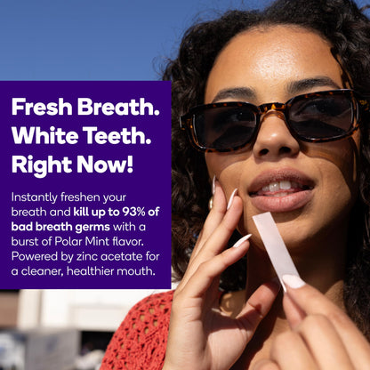 Burst Teeth Whitening Breath Strips Polar Mint – 1 Pack | Kills 93% of Bad Breath Germs