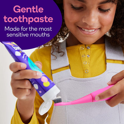 BURST Bubblegum Bonanza Kids Toothpaste with Fluoride (4oz/2 Pack) – Anticavity, Dye Free & Vegan