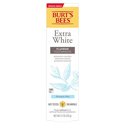 Burt's Bees Toothpaste with Fluoride – Extra White Zen Peppermint 4.7 oz (14) | ADA Accepted