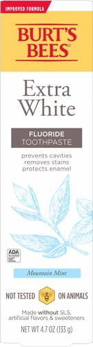Burt's Bees Toothpaste with Fluoride – Extra White Zen Peppermint 4.7 oz (14) | ADA Accepted