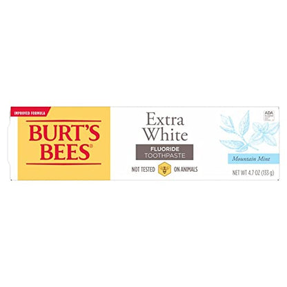 Burt's Bees Toothpaste with Fluoride – Extra White Zen Peppermint 4.7 oz (14) | ADA Accepted