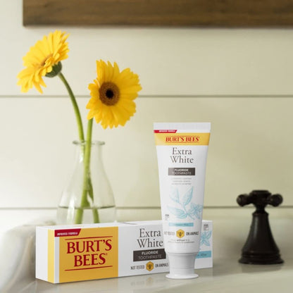 Burt's Bees Toothpaste with Fluoride – Extra White Zen Peppermint 4.7 oz (14) | ADA Accepted