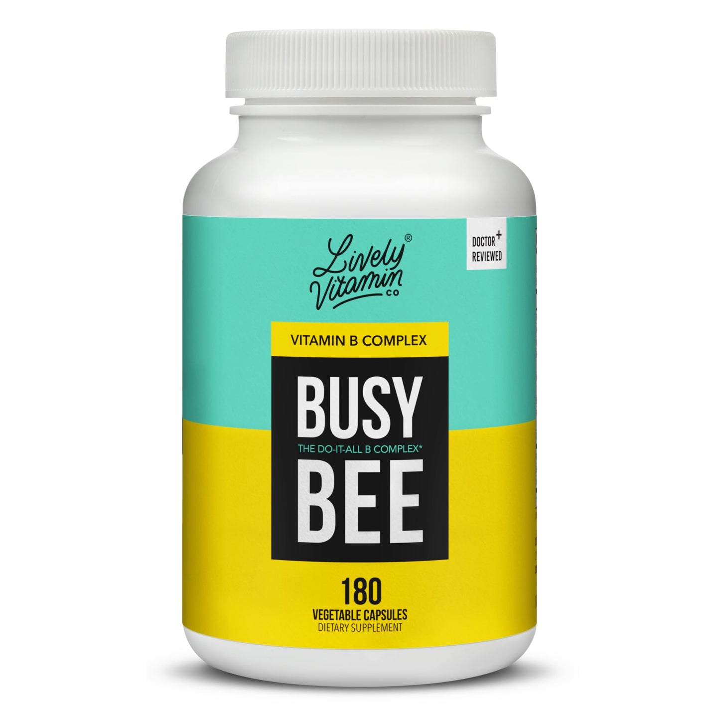 Busy Bee Vitamin B Complex with Choline - 180 Vegan Capsules | Lively Vitamin Co.