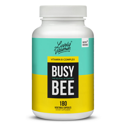 Busy Bee Vitamin B Complex with Choline - 180 Vegan Capsules | Lively Vitamin Co. BritishVita | Premium UK Vitamins & Wellness Supplements