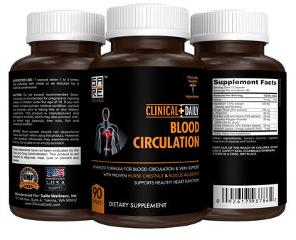 Blood Circulation Support - Butchers Broom, Horse Chestnut, Cayenne, Diosmin (90 Caps)