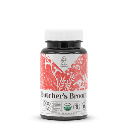 Butcher's Broom USDA Organic 60 Capsules - Circulatory Support