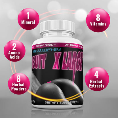Butt X-Large Butt Enlargement & Booty Enhancement – Natural Glutes Pills (1 Month)