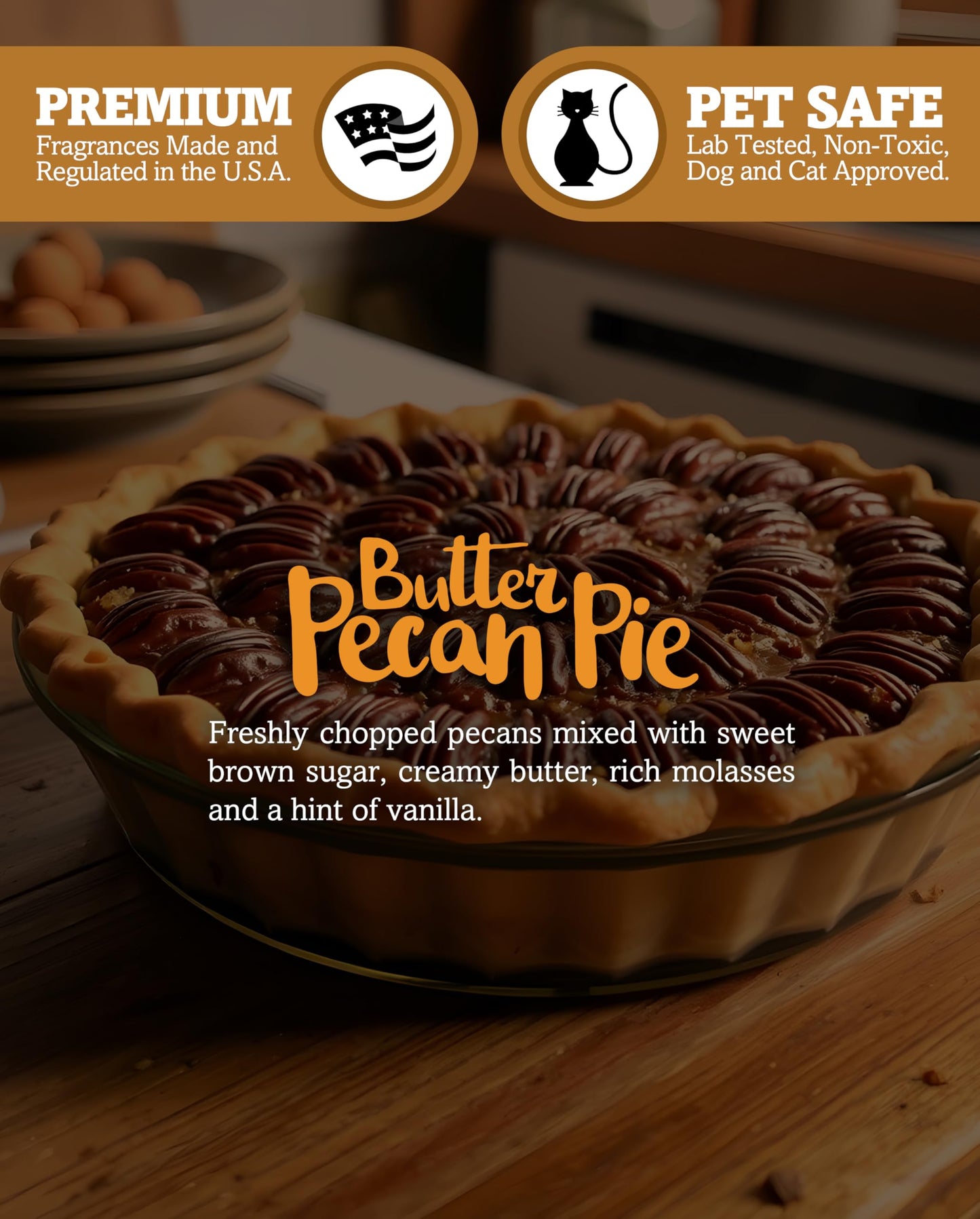 Butter Pecan Pie Soy Candle – 100% Soy, Phthalate Free, 9 oz