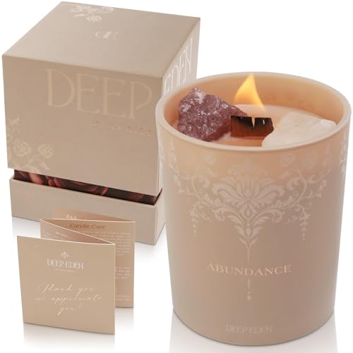 Luxury Crystal Candle for Women – Velvet Rose & Patchouli, Quartz Crystals