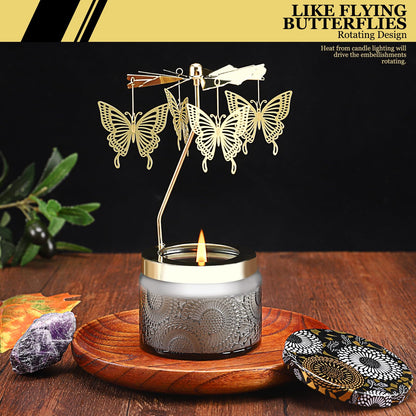 Butterfly Rotatable Candles for Women – Vanilla Cream Scent, Gray