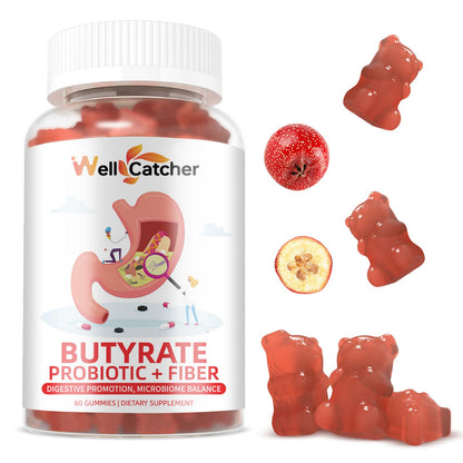 Butyrate Gummies for Gut Health with Probiotic & Prebiotic Fiber – Sugar Free & Vegan
