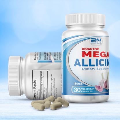 BuyNaturally Mega Allicin 180,000mcg – Odor-Controlled Garlic (30 Count), Vegan