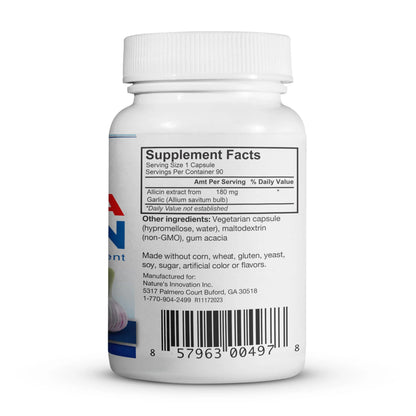 BuyNaturally Potent Allicin Odor-Controlled Garlic Supplement | Mega Allicin 180,000 mcg Veggie Capsules (90 Count) BritishVita | Premium UK Vitamins & Wellness Supplements