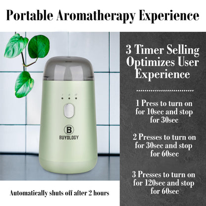 Buyology Rechargeable Car Diffuser – Waterless Nebulizing Aromatherapy (Cordless)