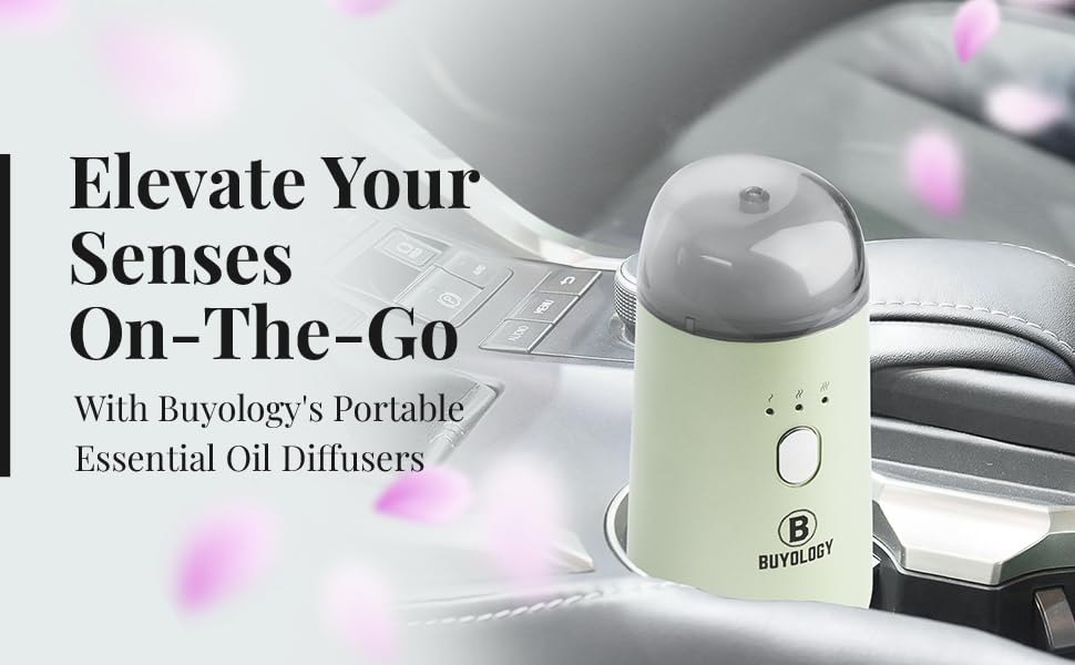 Buyology Rechargeable Car Diffuser – Waterless Nebulizing Aromatherapy (Cordless)