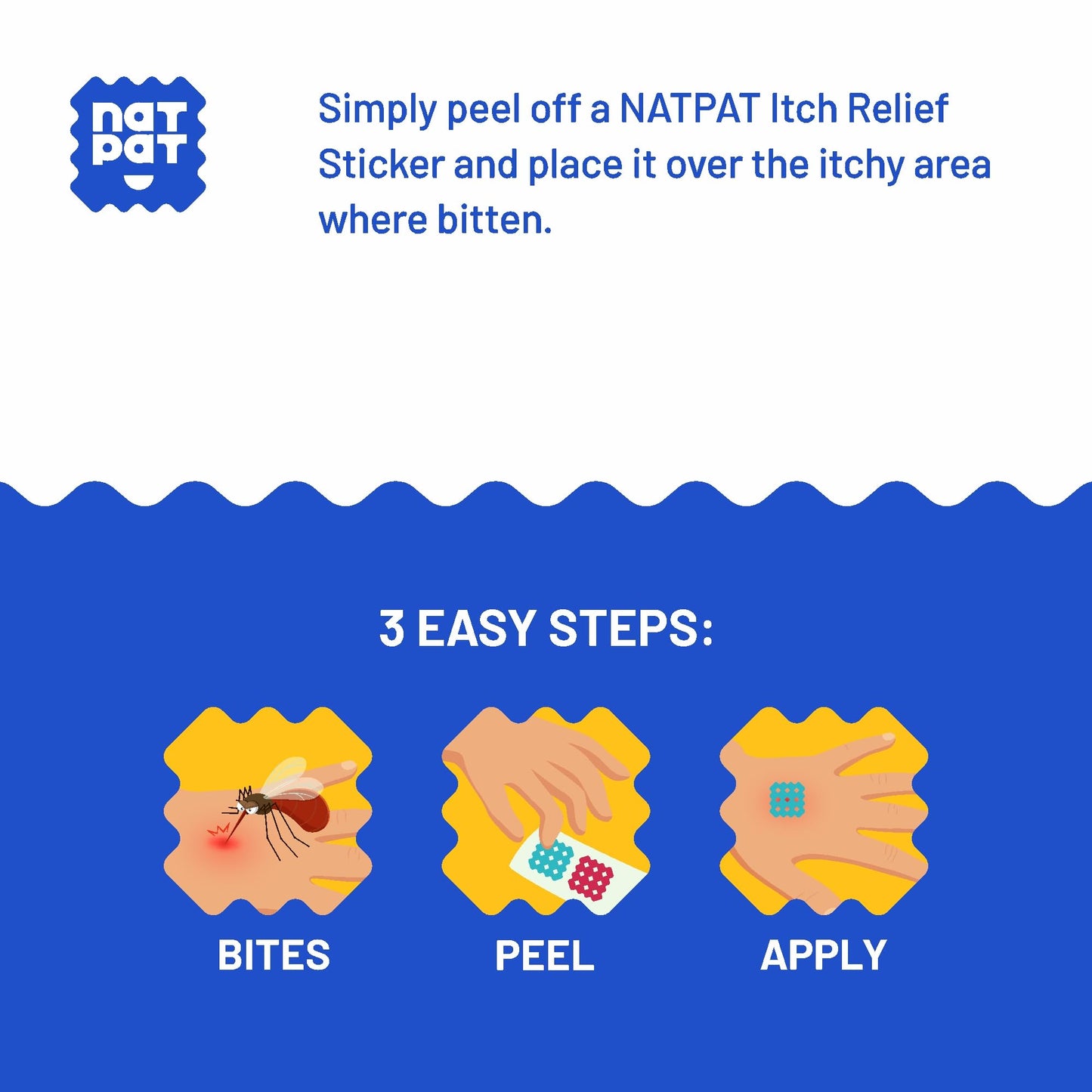 BUZZPATCH NATPAT Magic Patch Itch Relief Stickers — Insect Bite Patches (32 Count)