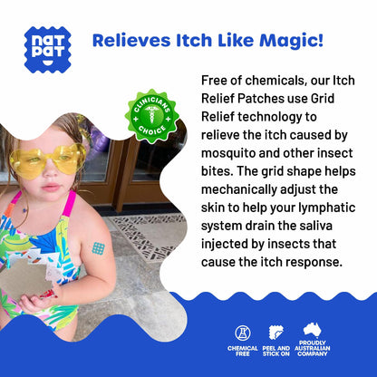 BUZZPATCH NATPAT Magic Patch Itch Relief Stickers — Insect Bite Patches (32 Count)