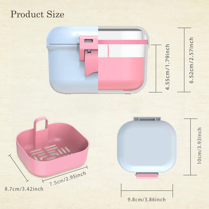BVN Leak-Proof Denture Case – Pink & White Denture Cup for Soaking