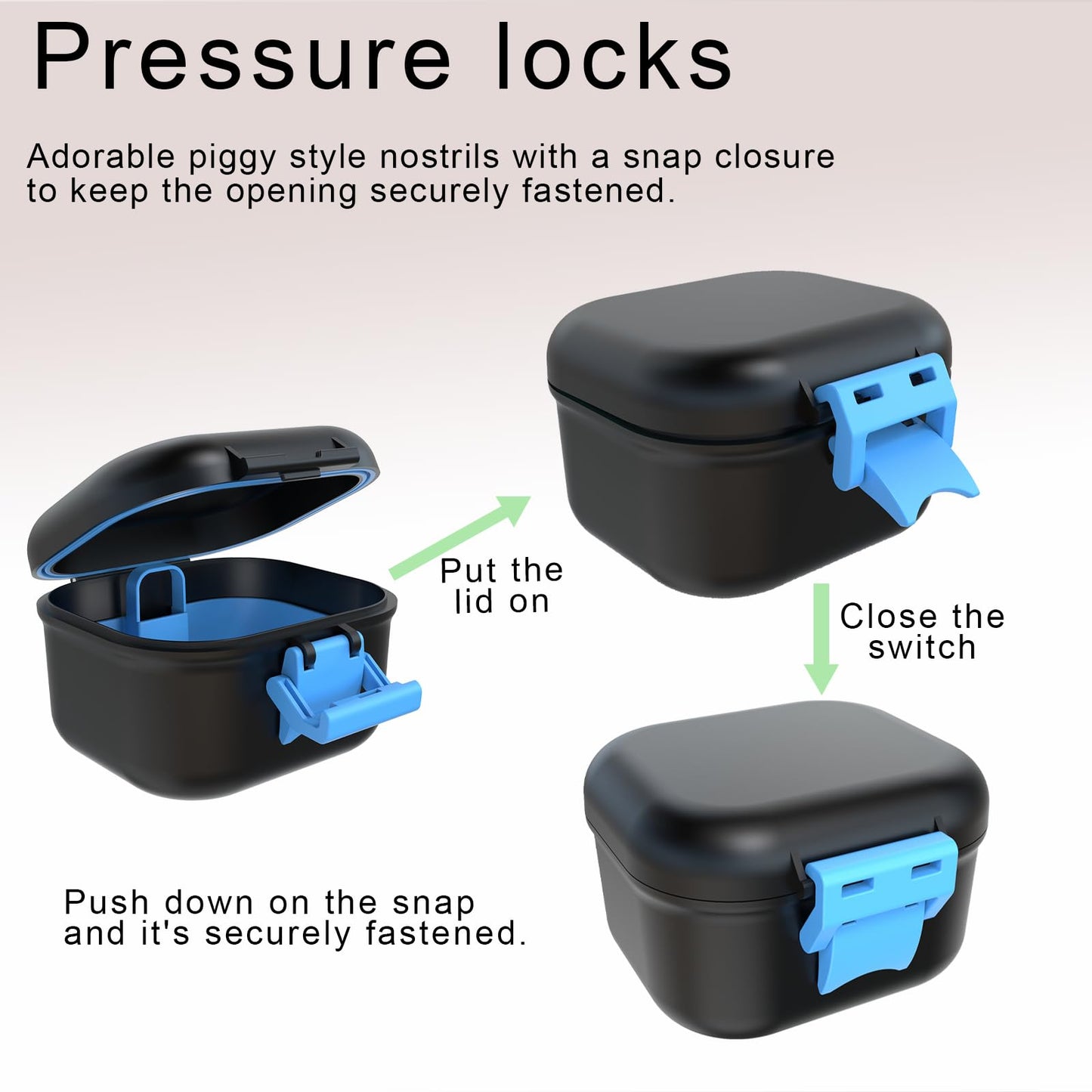 BVN Leak-Proof Denture Case | Black and Bule Denture Cup & Retainer Cleaning Case