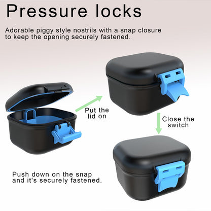 BVN Leak-Proof Denture Case | Black and Bule Denture Cup & Retainer Cleaning Case