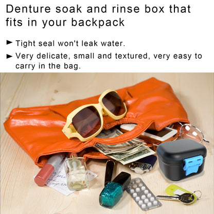 BVN Leak-Proof Denture Case | Black and Bule Denture Cup & Retainer Cleaning Case