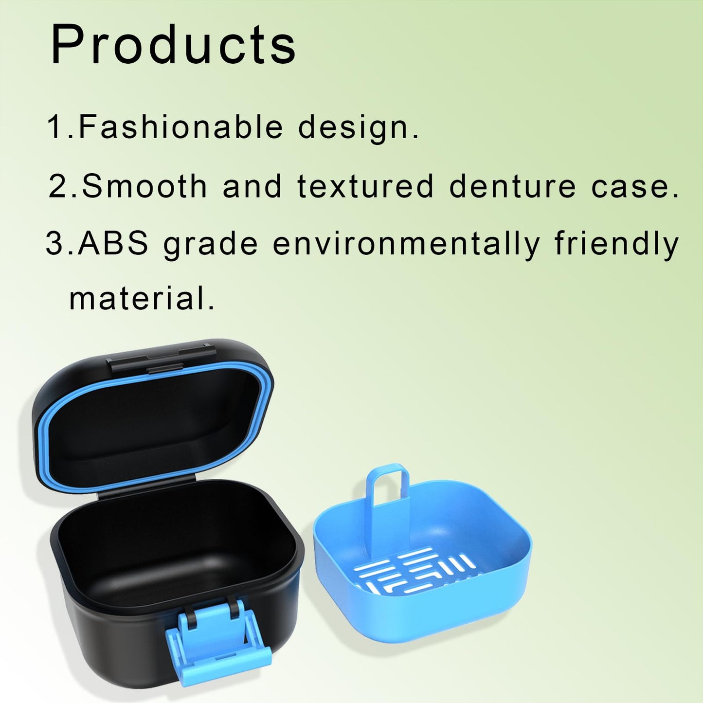 BVN Leak-Proof Denture Case | Black and Bule Denture Cup & Retainer Cleaning Case