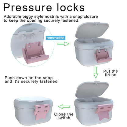 BVN Leakproof Denture Cup – Upgraded Carrying Storage & Travel Case (White/Pink)