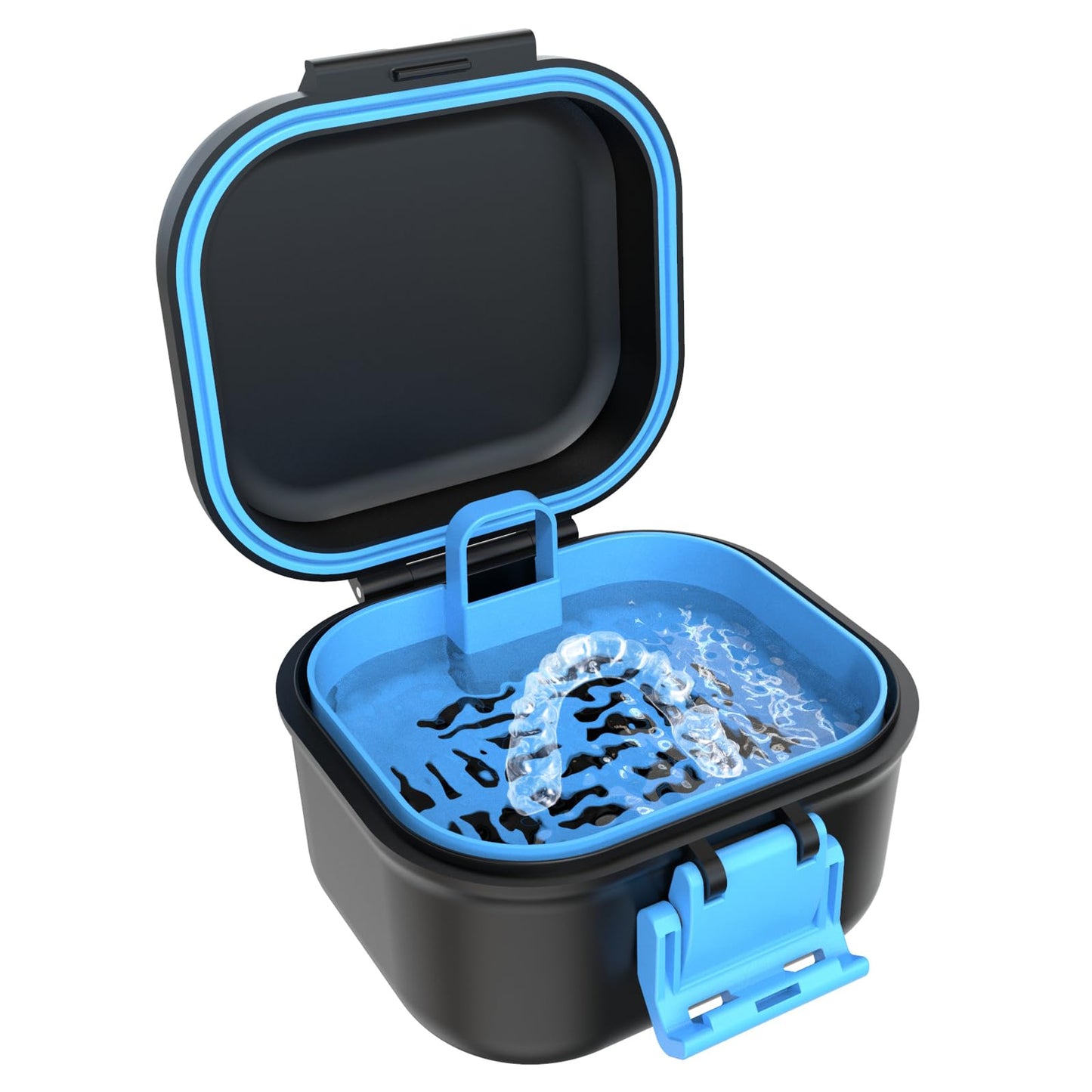 BVN Leak-Proof Denture Case | Black and Bule Denture Cup & Retainer Cleaning Case