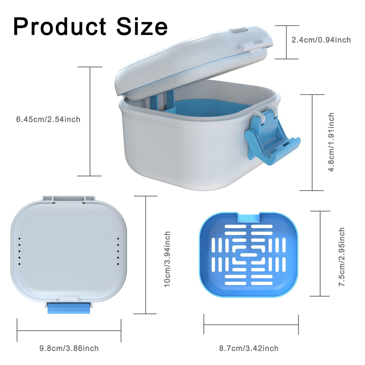 BVN Leakproof Denture Cup - Travel Storage Case with Filter