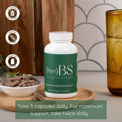 ByeBS Digestive Support – Psyllium Husk, Slippery Elm, Peppermint & L-Glutamine