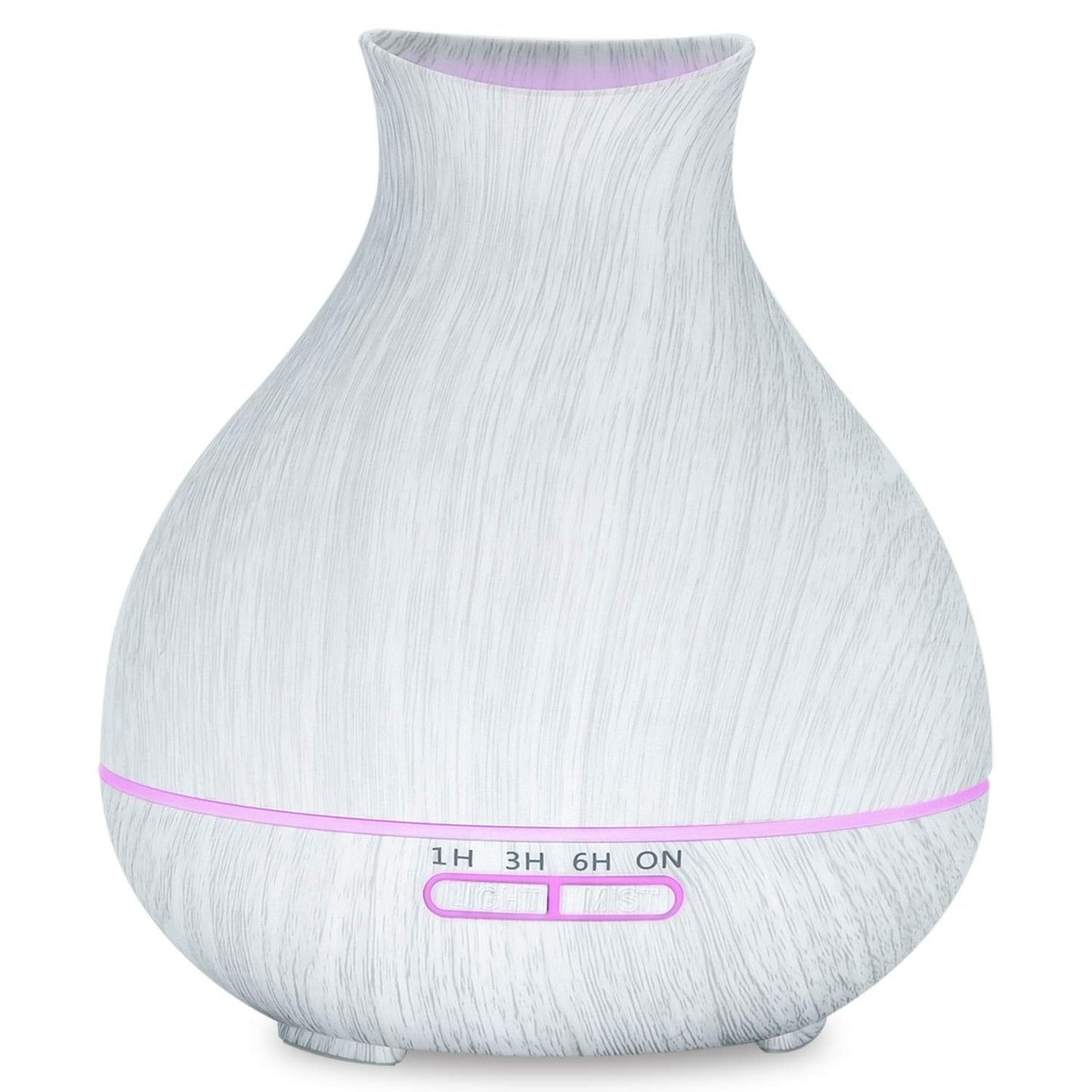 BZseed 550ml Aromatherapy Diffuser – 12h Run, Auto Shut-Off, 7 Color Lights, White Wood Grain
