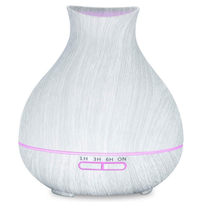 BZseed 550ml Aromatherapy Diffuser – 12h Run, Auto Shut-Off, 7 Color Lights, White Wood Grain