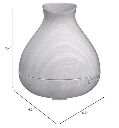 BZseed 550ml Aromatherapy Diffuser – 12h Run, Auto Shut-Off, 7 Color Lights, White Wood Grain
