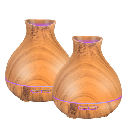 BZseed 550ml Aromatherapy Diffuser 2-Pack – Ultrasonic Humidifier with 7 Color LED