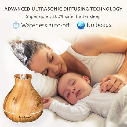 BZseed 550ml Aromatherapy Diffuser – Timer, Auto Shut-Off, 7-Color Lights, Large Room