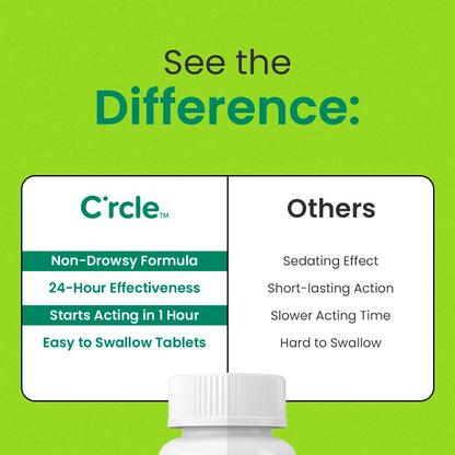C'rcle Cetirizine HCL 10mg 365 Tablets — Non-Drowsy 24-Hour Allergy Relief