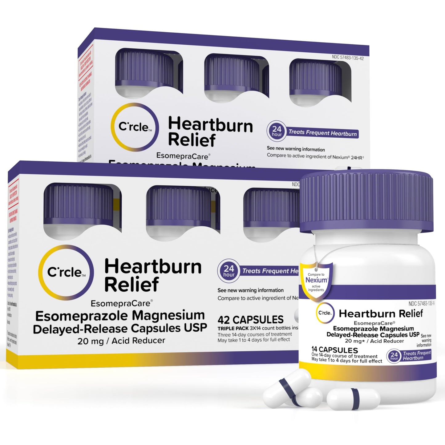 Esomeprazole Magnesium 20mg Capsules — 24-Hour Heartburn Relief | C'rcle
