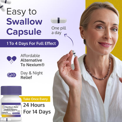 Esomeprazole Magnesium 20mg Capsules — 24-Hour Heartburn Relief | C'rcle