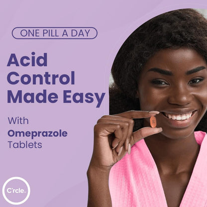 C'rcle Omeprazole 20 mg Tablets 42 Ct – Daily Heartburn Relief (24-Hour Acid Reducer, Delayed Release)