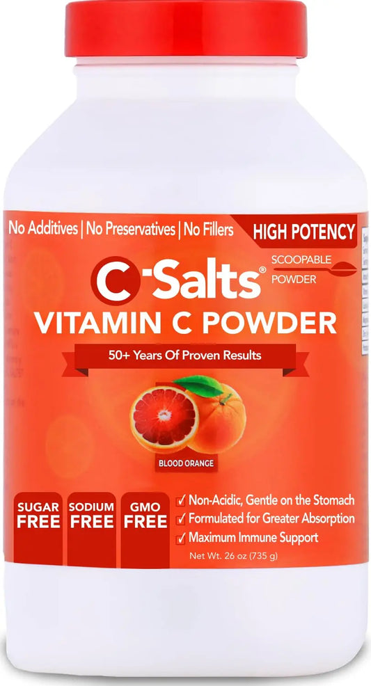 C-Salts Vitamin C Powder - Buffered Ascorbic Acid, Blood Orange, 26 oz | Immune Support (Sugar-Free, Vegan) BritishVita | Premium UK Vitamins & Wellness Supplements