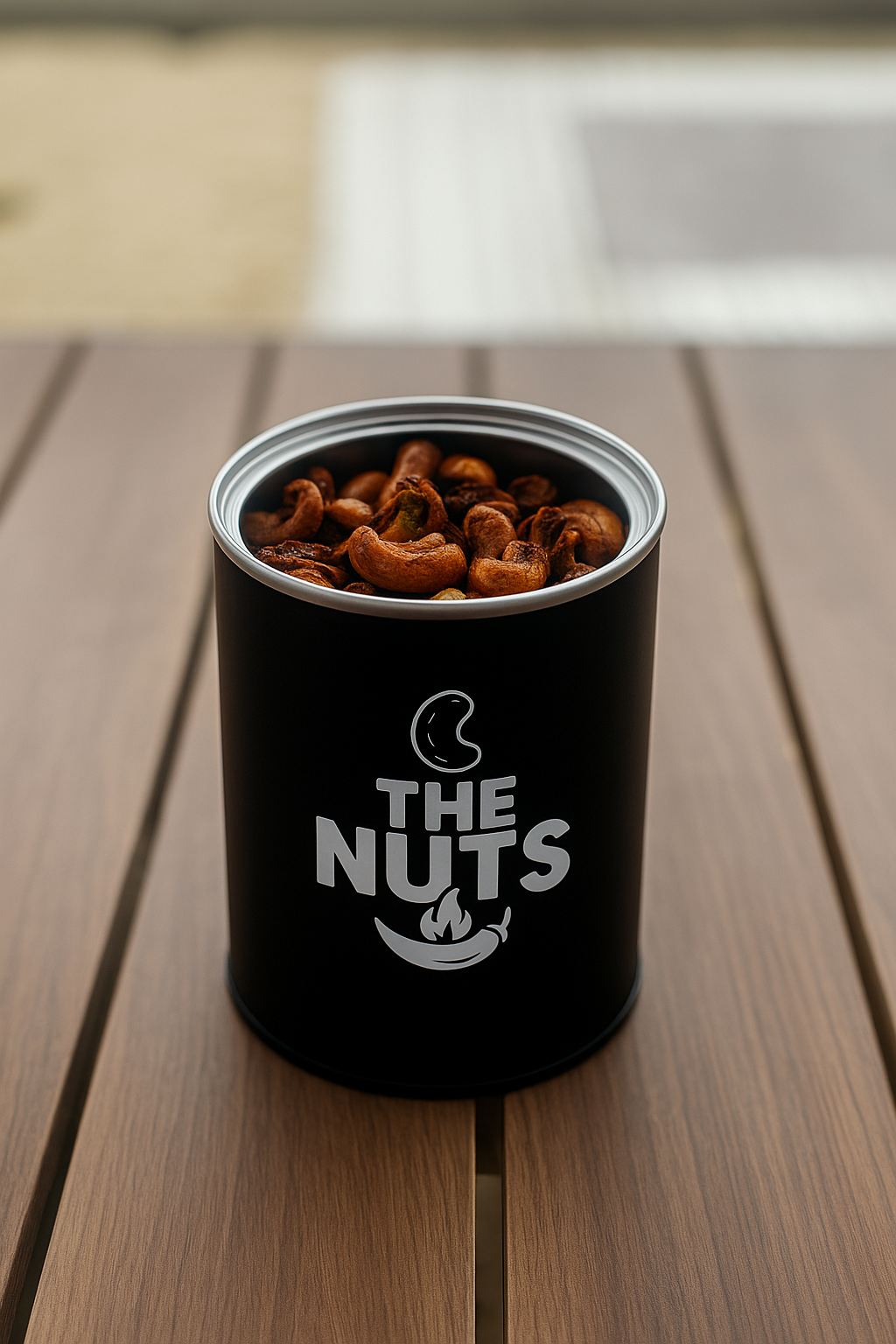 Spicy Cashews with Garlic, Onion & Curry Leaf – 250g Tub THENUTS