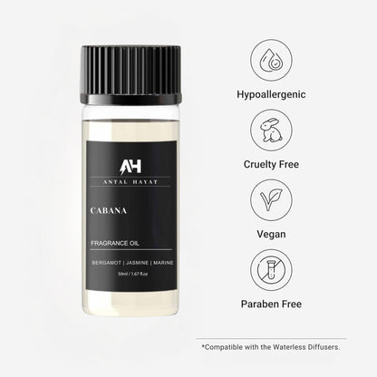 Cabana Diffuser Oil 50mL - Ritz-Carlton Inspired Luxury Aromatherapy | Lemon, Bergamot, Jasmine, Amber & Musk