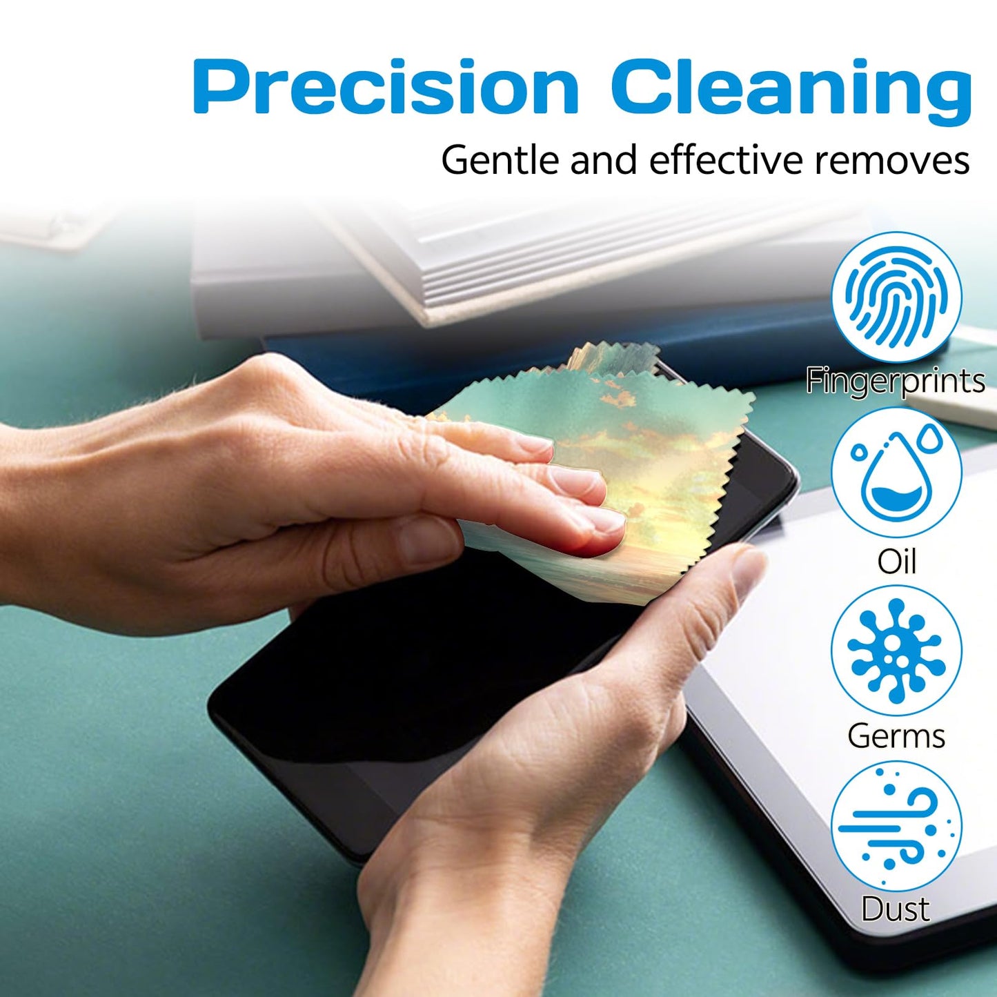 Cabreche 6 PCS Glasses Cleaning Cloths – Microfiber Eyeglass Wipes (6.3 x 6.3 in) – Beach Sea Turtle
