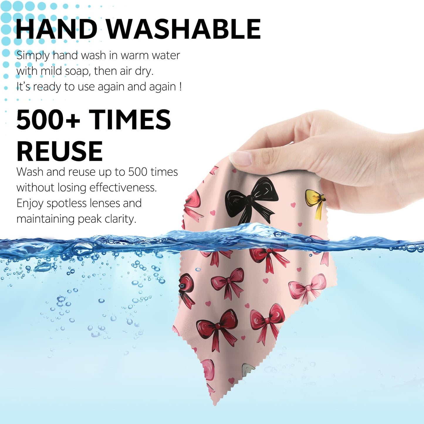 Cabreche 6 PCS Glasses Cleaning Cloths – Microfiber Eyeglass Wipes (6.3 x 6.3 in) – Beach Sea Turtle