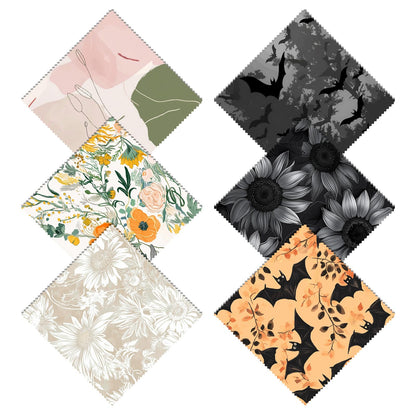 Cabreche 6 PCS Glasses Cleaning Cloths – Microfiber Eyeglass Lens Wipes (6.3 x 6.3 in) Floral