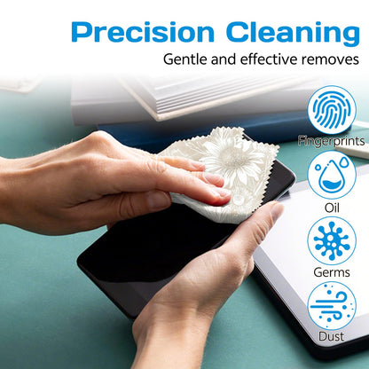 Cabreche 6 PCS Glasses Cleaning Cloths – Microfiber Eyeglass Lens Wipes (6.3 x 6.3 in) Floral