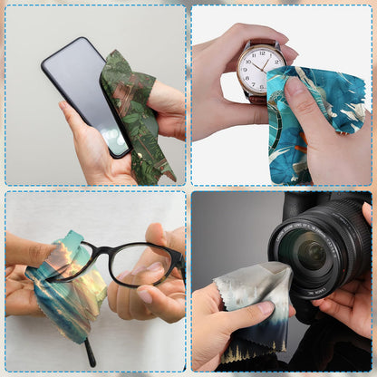 Cabreche 6 PCS Glasses Cleaning Cloths – Microfiber Eyeglass Wipes (6.3x6.3 in) Sea Turtle Frog
